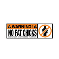 YJZT 18.8CM*6.3CM WARNING PVC Funny Decal WARNING No Fat Chicks Car Sticker 12-0793