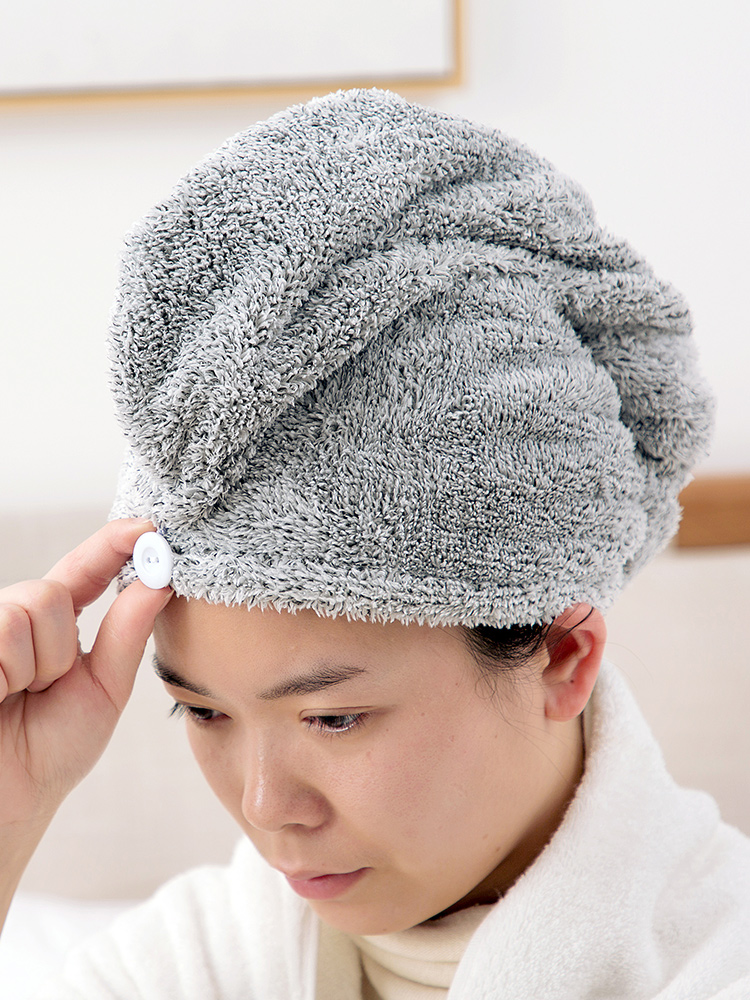 Bamboo fiber absorbent towel dry hair cap female hair wicking quick-drying towel turban shower cap type hat
