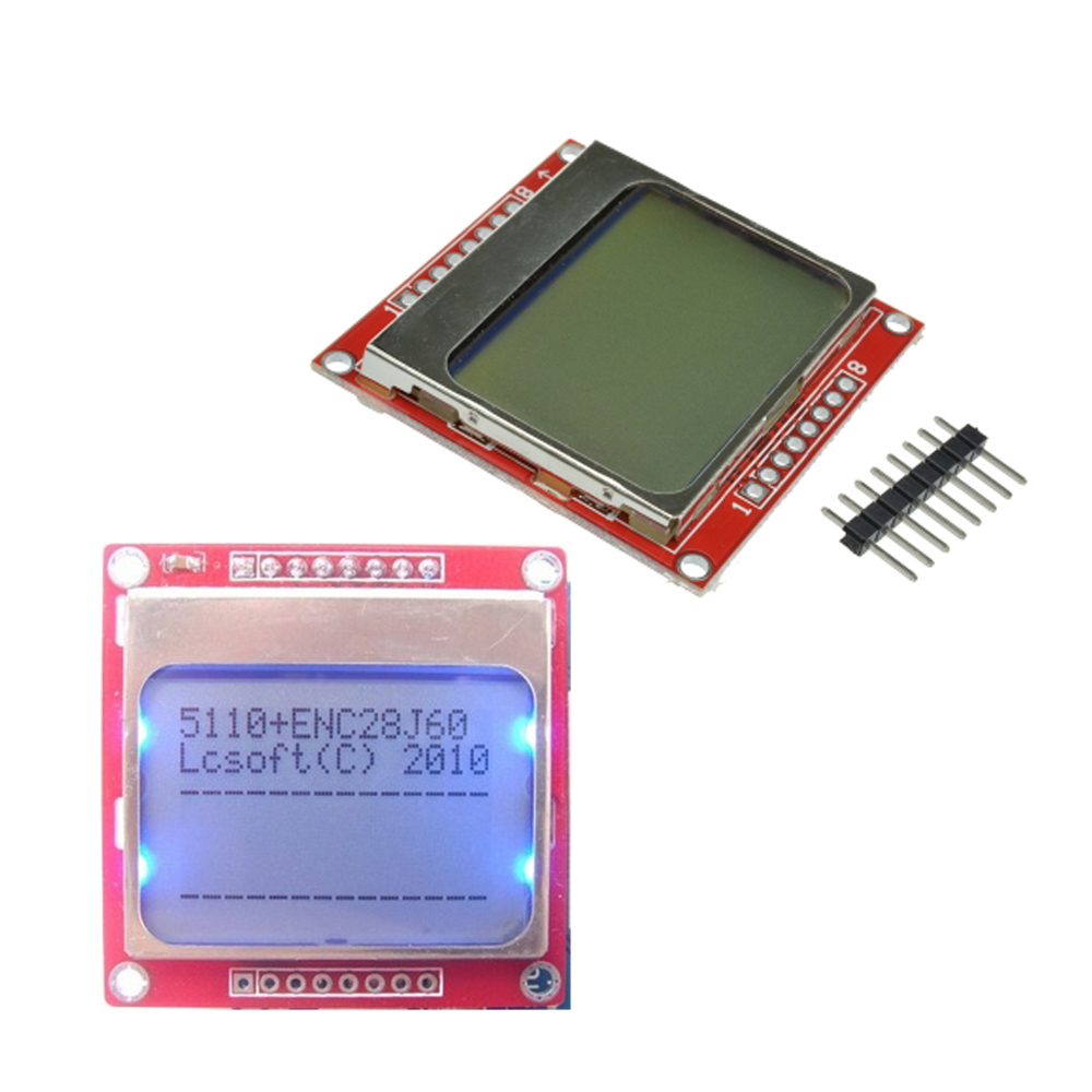 84x48 84*48 5100 LCD Display Module With White/Blue Blacklight Adapter PCB LCD 5100 3.3V 5V 84x84 Dot Matrix LCD for Arduino