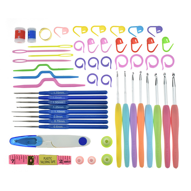 16Pcs Crochet Hooks Needles Stitches Knitting Kit Craft Case Wool Crocheted Set Weaving Tools Embroidery Knitting Sewing Tools