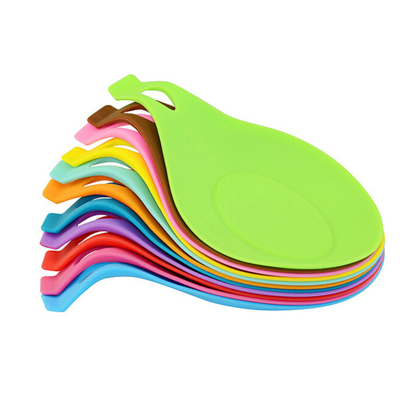 Kitchen Silicone Spoon Rests Heat Resistant Non-stick Silicone Mat Cooking Tools Pot Clips