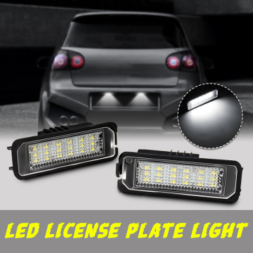 NEW 2Pcs 12V 5W LED Number License Plate Light Lamps for VW GOLF 4 6 Polo 9N for Passat Car License Plate Lights Exterior Access