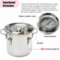 8L/10L/22L Distiller Alambic Moonshine Alcohol Still Stainless Copper DIY Home Brew Water Wine Essential Oil Brewing Kit