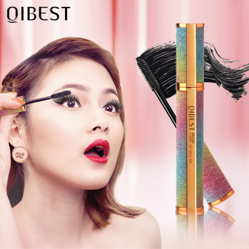 QIBEST 4D Waterproof Silk Fiber Curl Mascara Starry Sky Mascara Eyelash Extension Black Thick Lengthening Mascara TSLM1