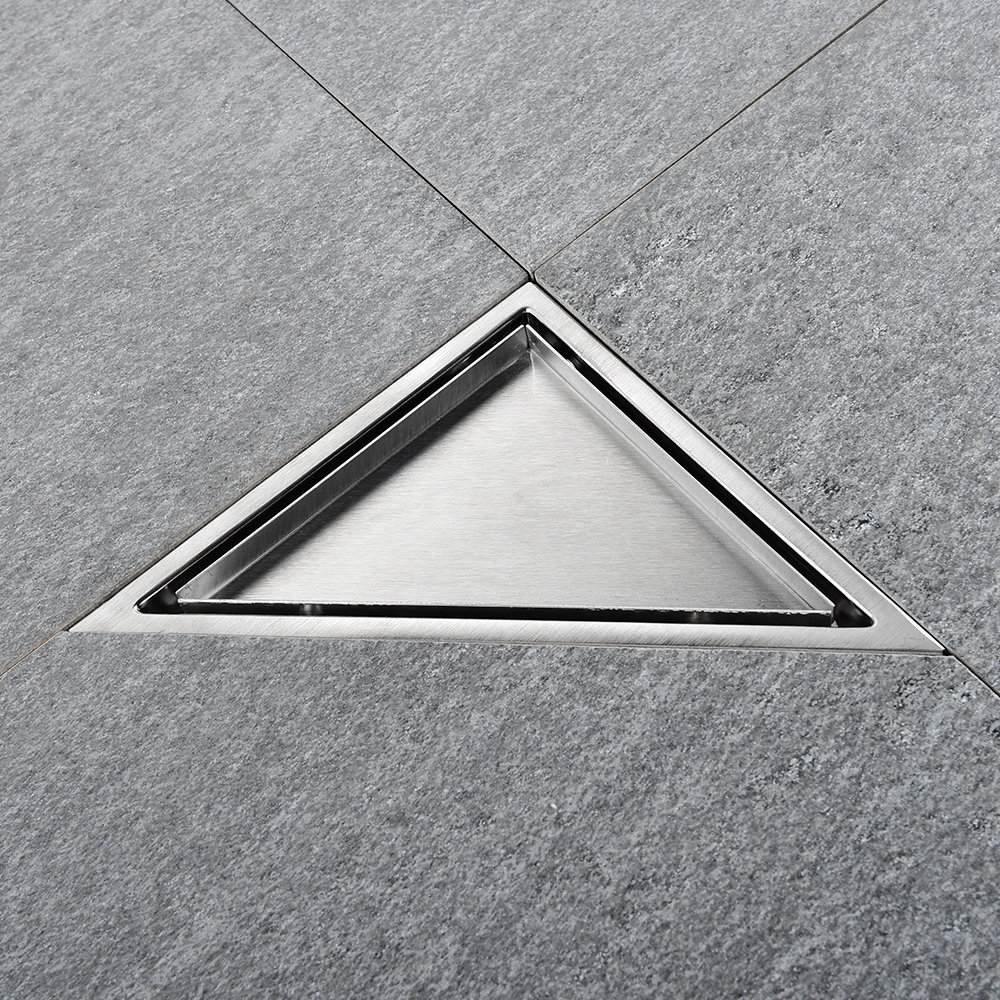 Hidden Type Deodorized Invisible Floor Drain Modern Stainless Bathroom Showers Triangle Floor Drain Covers