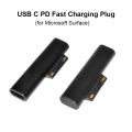 USB Type C PD Fast Charging Plug Converter for Microsoft Surface Pro 3 4 5 6 Go USB C Female Adapter Connector for Surface Book