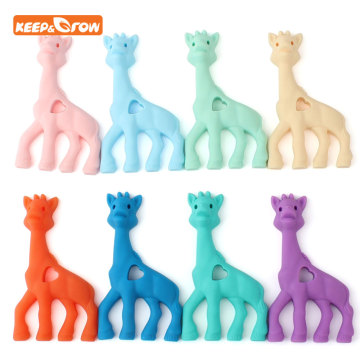 Keep&grow Giraffe Silicone Teethers Food Grade Teether Silicone Animal Baby Teething Gift Chawing Toddler Toys Mordedor 8Colors