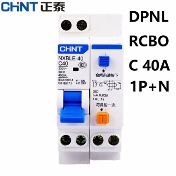 CHINT NXBLE-40 1+N DPNL RCBO 6A 10A 16A 20A 25A 32A 40A 230V 50/ Earth Leakage Circuit Breakers Leakage Protection DZ267LE