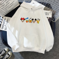 Disney Mickey Mouse Women's Hoodie Sweatshirt Women's Oversized Mickey Print Plus Fleece Hooded Crop Top Women's Sweatshirt