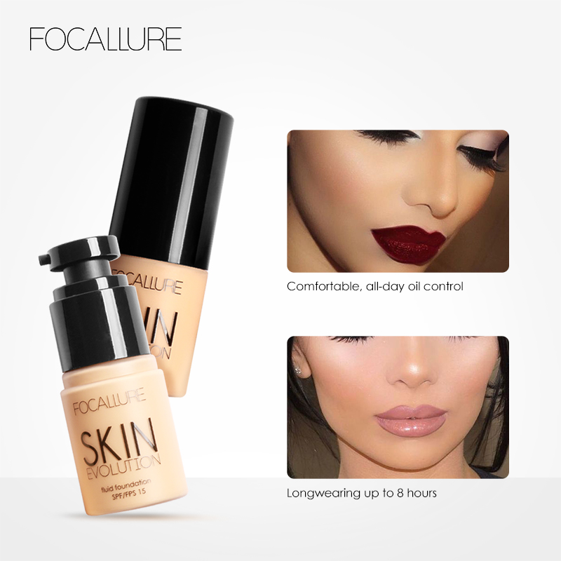 FOCALLURE Makeup Base Face Liquid Foundation Cream Concealer Whitening Moisturizer Oil-control Waterproof Maquiagem