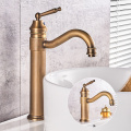 Antique Copper Bathroom Basin Faucet Europe Classic Style Cold And Hot Water Mixer Tap Sink Faucet Deck Mounted Single Handle