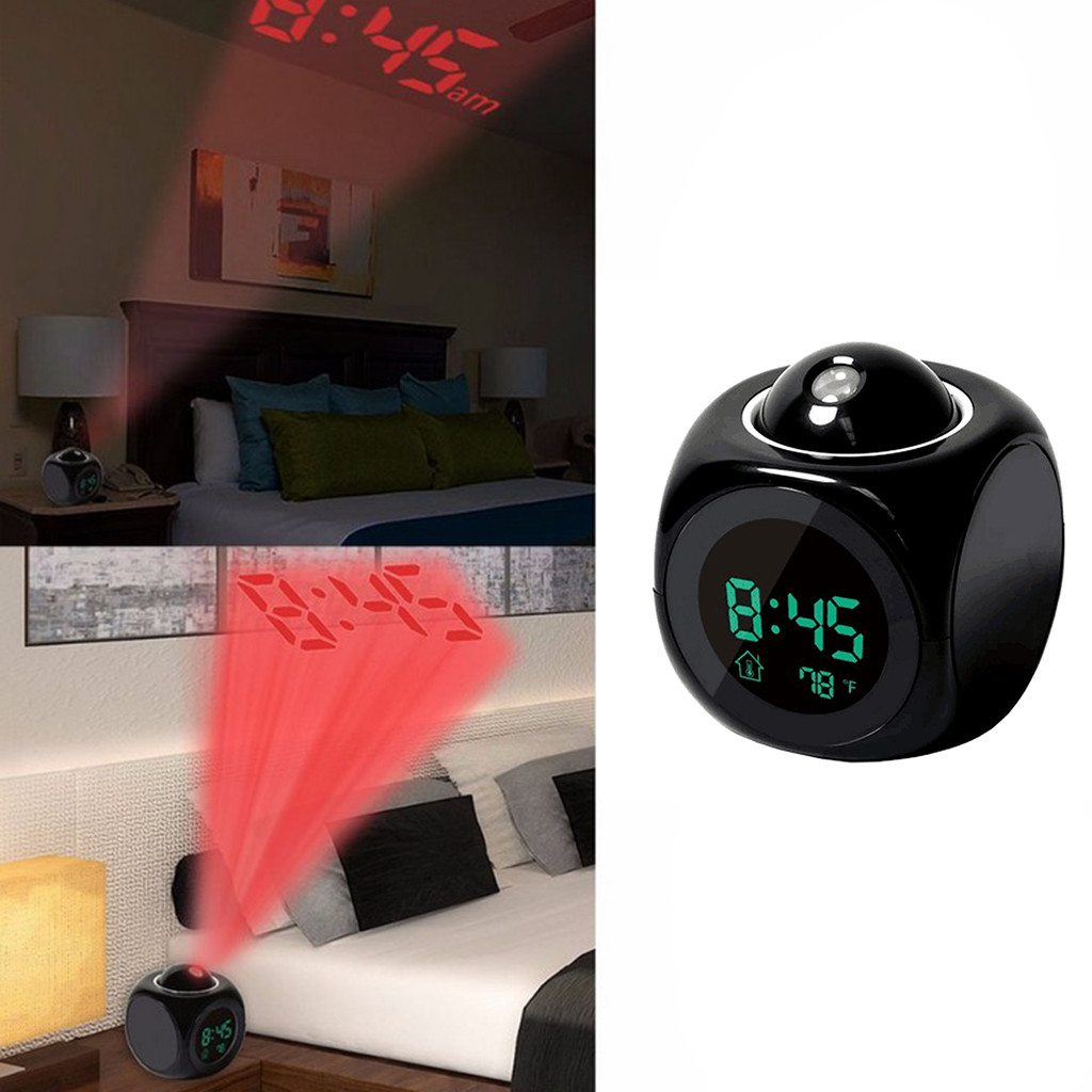 Digital LCD Voice Talking Multifunction LED Projection Alarm Clock Temperature Budzik Desk Clock Reloj Despertador Table Clock