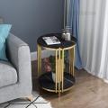 Side Table Light Luxury Rock Slab Marble Sofa Corner Table Simple Small Apartment Bedside Table Cabinet Nordic Round Small Coffe