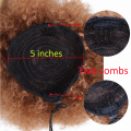 Afro Puff Synthetic Hair Bun Chignon Hairpiece For Women Drawstring Ponytail Kinky Curly Updo Claw Clip Hair Extensions 8 Inch