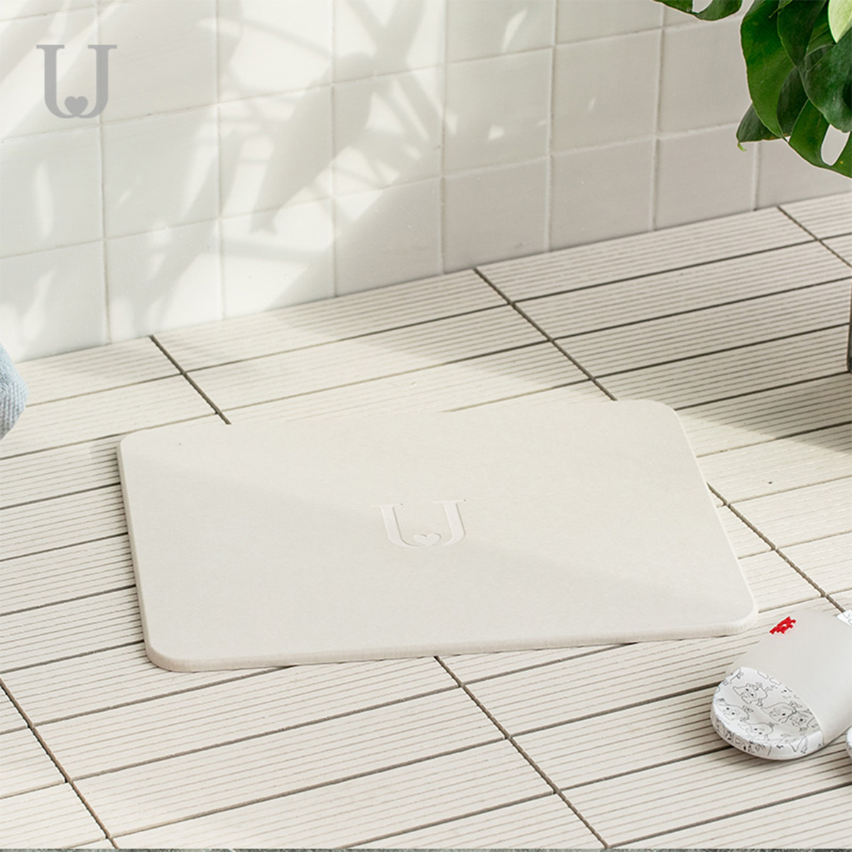 Diatom Mud Bath Mat Fast Drying Ultra Absorbent Foot Pad Anti-Slip Floor Rug for Bathroom Kitchen