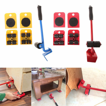 5Pcs Furniture Lifter Sliders Kit Profession Heavy Furniture Roller Move Tool Set Wheel Bar Mover Device Max Up#9