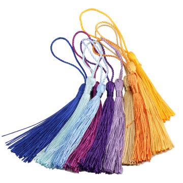 100pcs/Pack 13cm Color Polyester Silk Long Tassels DIY Craft Curtains Hang Rope Fringe Trim Ornaments Clothes Sewing Accessories