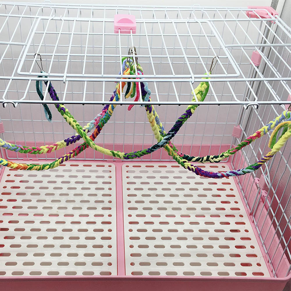 High Quality Bird Toy Suspension Bridge Rope Climbing Fun Parrot Bird Bite Toy Swing Cage Chew Toy Acrylic