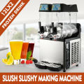 2×12L Multifunction Commercial Froze Drink Slush Low Noise and High Performance Slushy Machine Slurpee Margarita 2 Tanks
