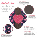 S,M,L,Panty Liner Cloth Menstrual Pad,Bamboo Charcoal Mama Cloth Menstrual Sanitary Reusable Washable with 1 bag