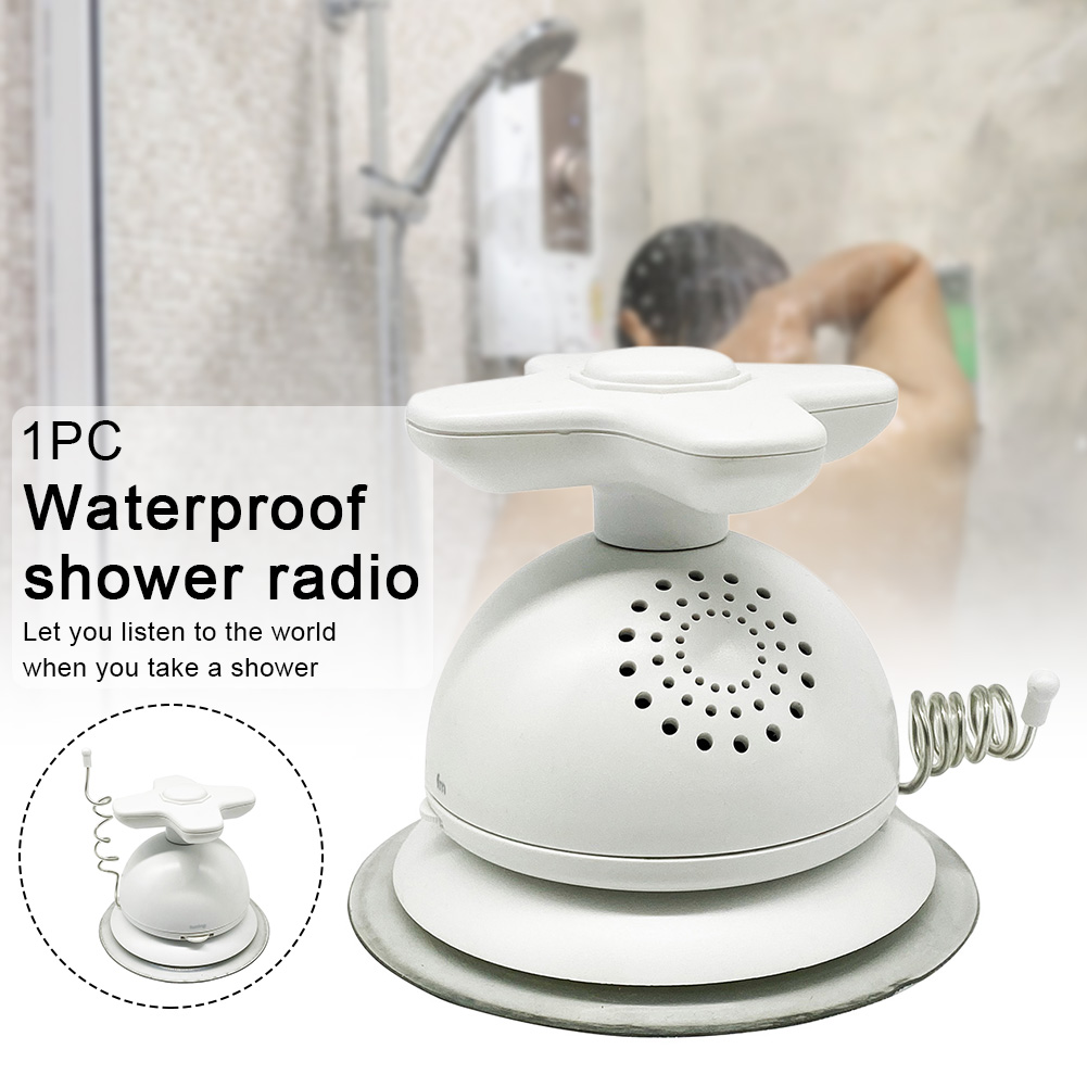 Audio Gift Battery Operated AM FM Built In Speaker Home IPX4 Waterproof Portable Shower Radio Music Receiver Bathroom HIFI