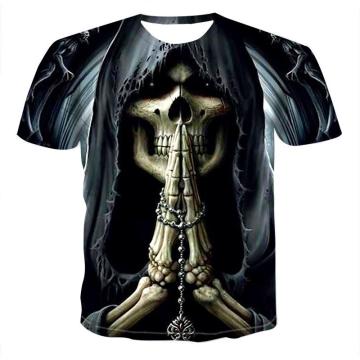 Summer Men T-shirts Casual O-neck Short Sleeve Tee Tops Hip Hop Style Clothes Fashion Streetwear Skull 3D T Shirt Male