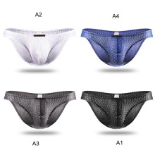 Tight Ice Silk Transparent Underwear Men Briefs Mesh Gauze Casual Triangle Breathable Panty Male Elastic Fabric Underpants