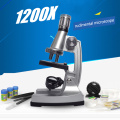 1200x Student Kids Educational Toy Biological Microscope with Reflecting Mirror Illuminated Lamp Birthday Gift for Children
