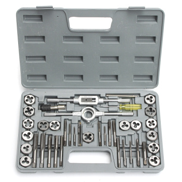 HD Pro 40pcs/set Tap Die Metric Tapping Threading Chasing Case Adjustable Holder Thread Gauge Wrench Tools Kit