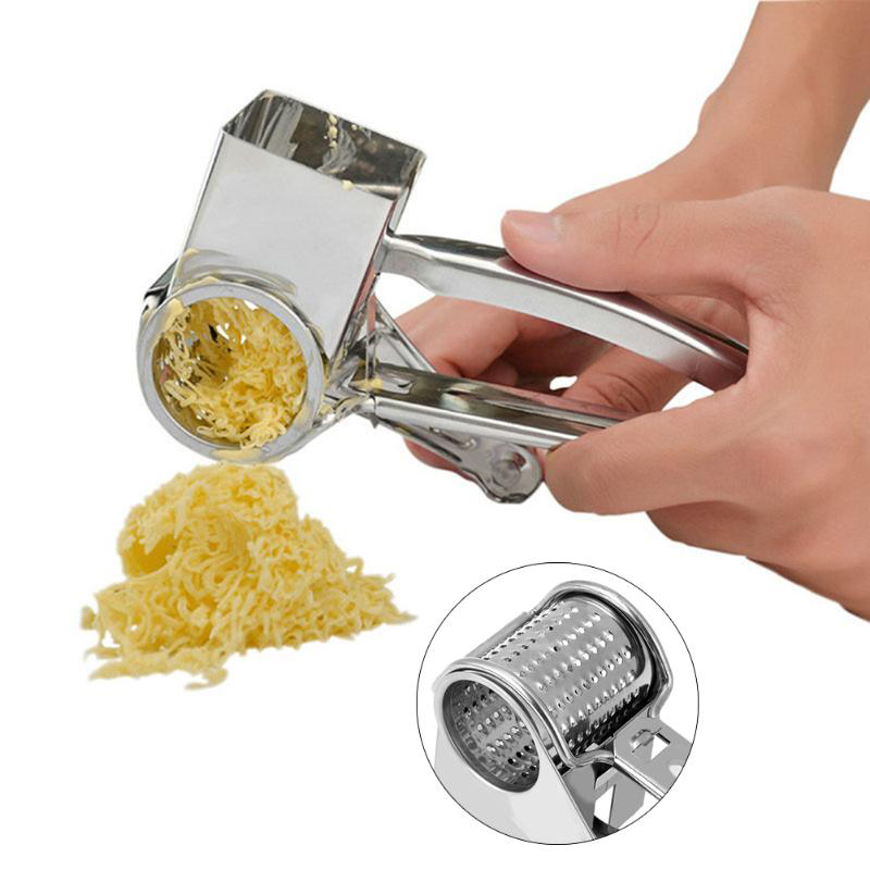 Rotary Cheese Grater Stainless Steel Cheese Shredder Multifunction Cheese Slicers Garlic Grinder Kitchen Cheese Tool