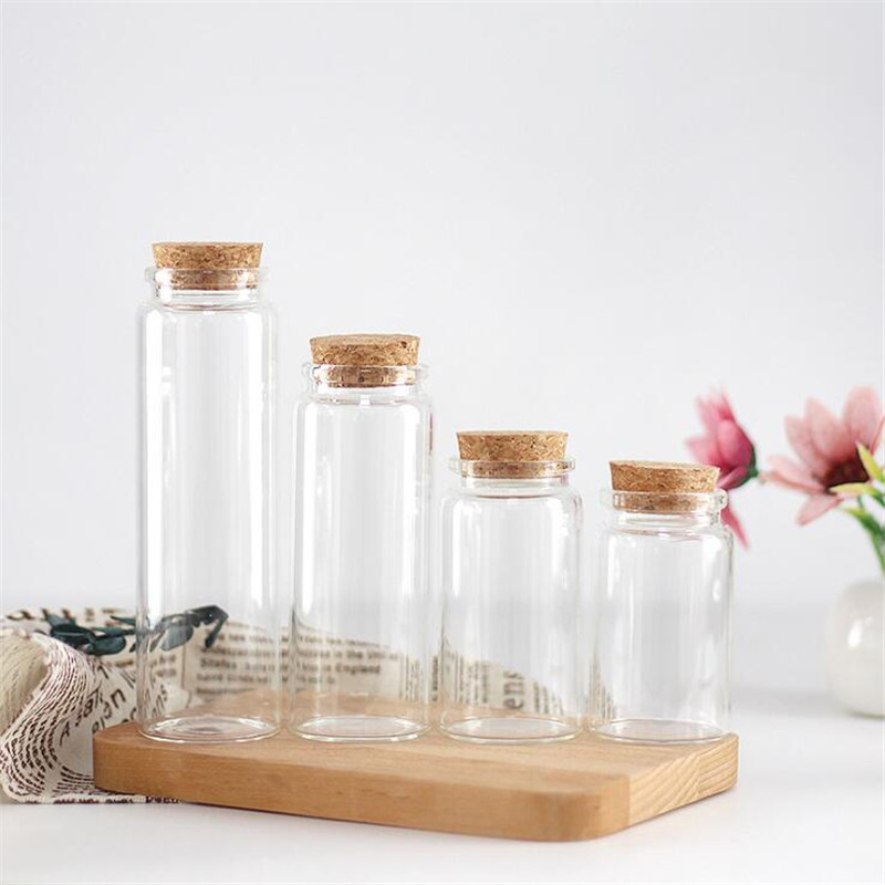 24PCS 47mm Diameter Cork Glass Botttle Mini Sub Jars Cork Crafts Jars Kitchen Storage container Bottles In vitro Glass Jars