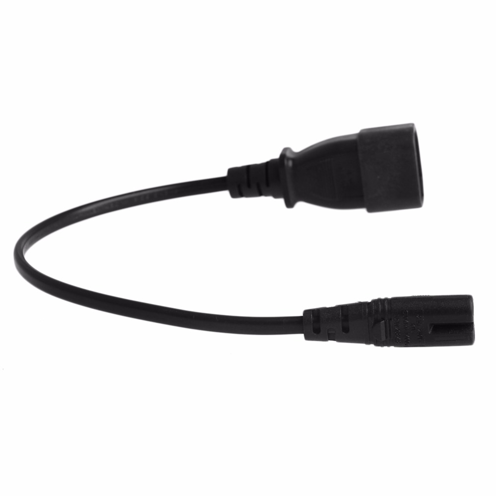 IEC 3-Pin Kettle C14 Male To C7 Female Converter Adapter Cable For PDU UPS 30CM
