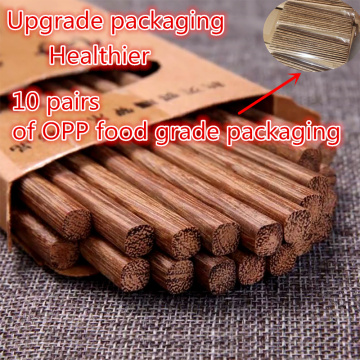 10 Pairs of Household Loaded Wood Without Paint Waxing Japanese-style Hotel Household Chopsticks
