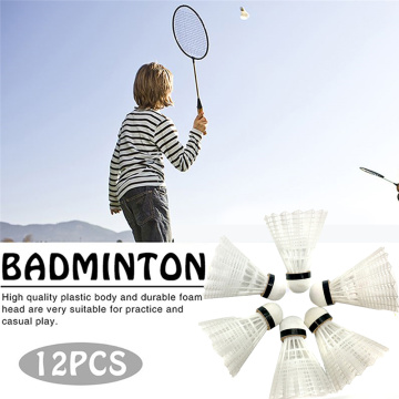 12Pcs White Badminton Balls Portable Shuttlecocks Products Sport Training Supplies Outdoor Family Game Gift For Kids Children