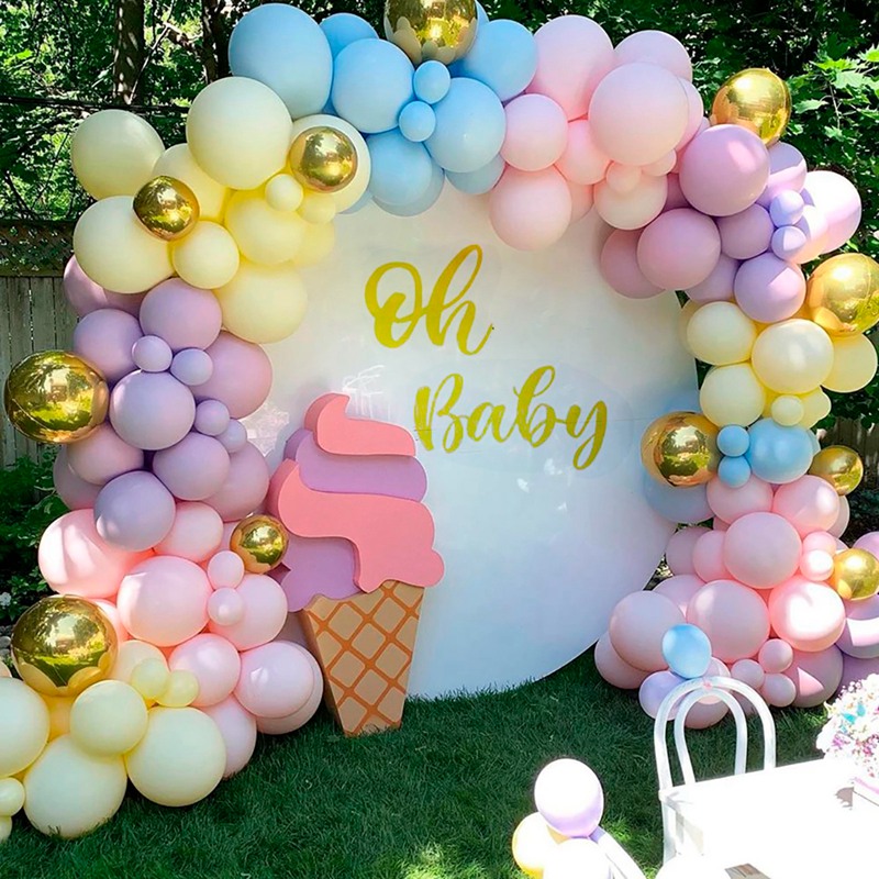 PATIMATE Macaron Balloon Arch 1st Birthday Party Decoration Kids Wedding Birthday Balloon Garland Latex Baloon Oh Baby Shower