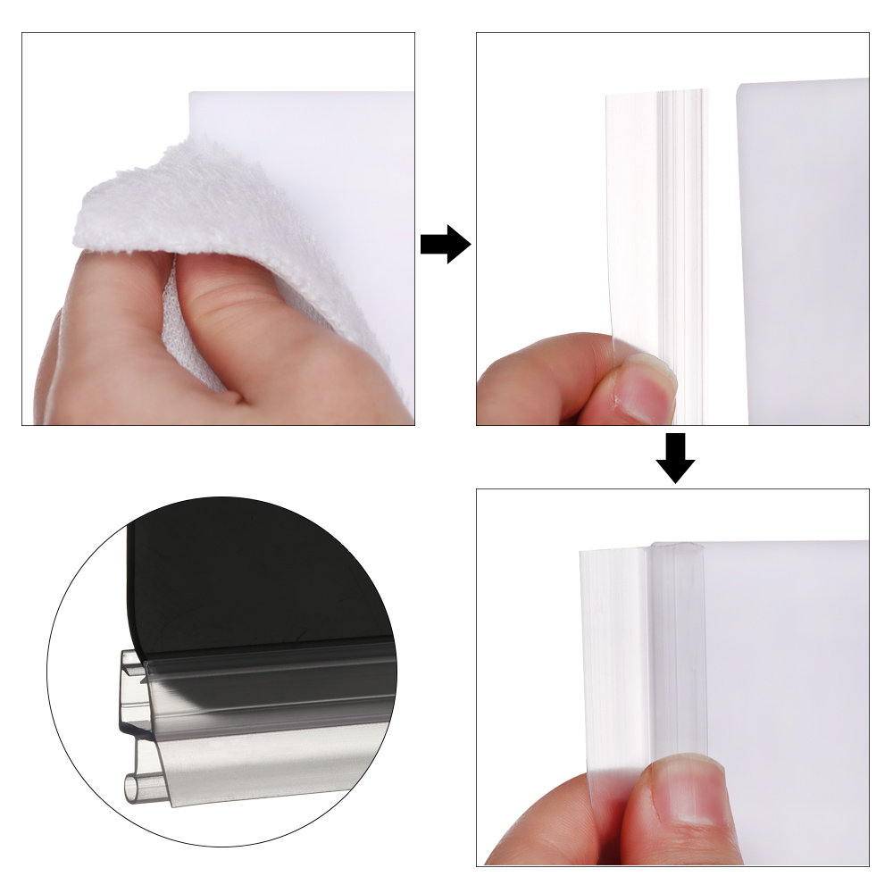 1PC Useful Bath Shower Screen Door Transparent Seal Strip 4 to 12mm Seal Gap Window Door Weatherstrip Rubber Sealing Strips