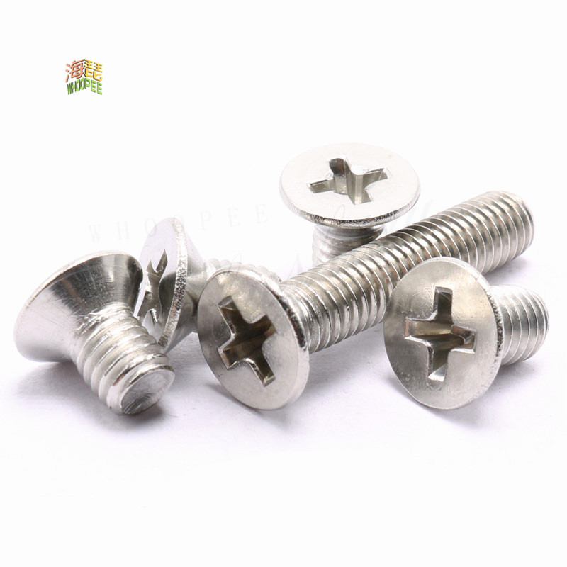 10/50 M2 M2.5 M3 M3.5 M4 M5 M6 M8 A2-70 304 Stainless steel GB819 Cross Phillips Flat Countersunk Head Screw Bolt Length 3-100mm