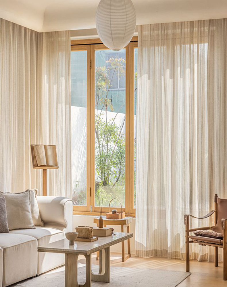 Living Room Linen Tulle Curtain