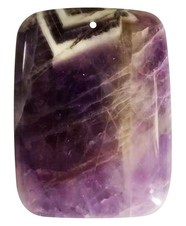 Amethyst 25x35mm Rectangle Stone Pendant Necklace for women Men