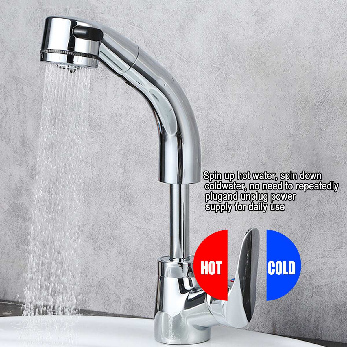 Pull Out Sprayer Kitchen Faucet Nozzle Kitchen Sink Dual Mode Hot Cold Sink Mixer Taps Deck Mounted Shower Faucet