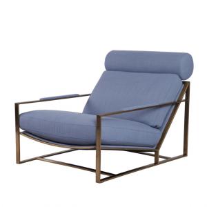 Milo Lounge Chair with Brass Plated Steel Frame