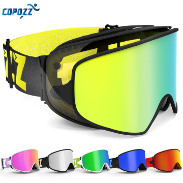 COPOZZ Ski Goggles 2 in 1 with Magnetic Dual-Use Lens for Night Skiing Anti-Fog UV400 Snowboard Goggles Men Women Ski Glasses