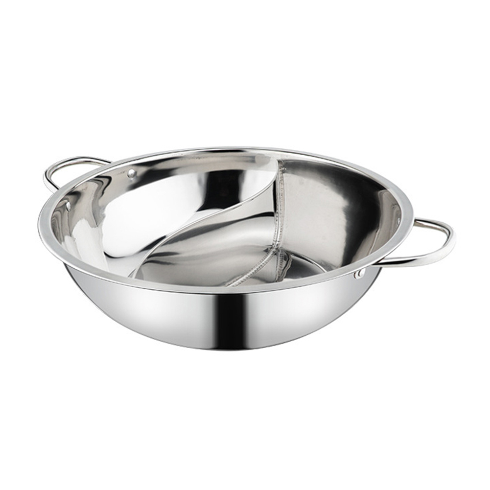 Hot Pot Stainless Steel Twin Divided 2 Handle Cooking Pot Cooking Supplies GQ999