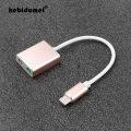 kebidumei External USB Sound Card Type-C to Headphone 3D Stereo USB Audio Adapter Free Drive Sound Card for Mac OS X Windows