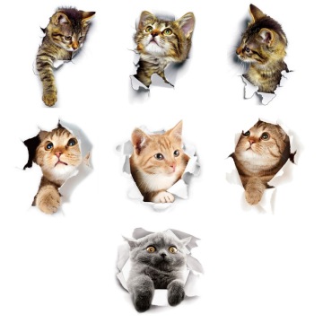 1Pcs 3D Cute DIY Cat Decals Adhesive Family Wall Stickers Window Room Decorations Bathroom Toilet Seat Decor Kitchen Accessories