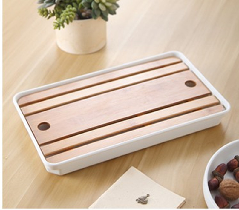 1300ML Bamboo Tea Tray-Japanese imitation ceramics Tea Set-Drainage Water Storage Tea Tray -Room Tea Board-Chinese Tea Tools