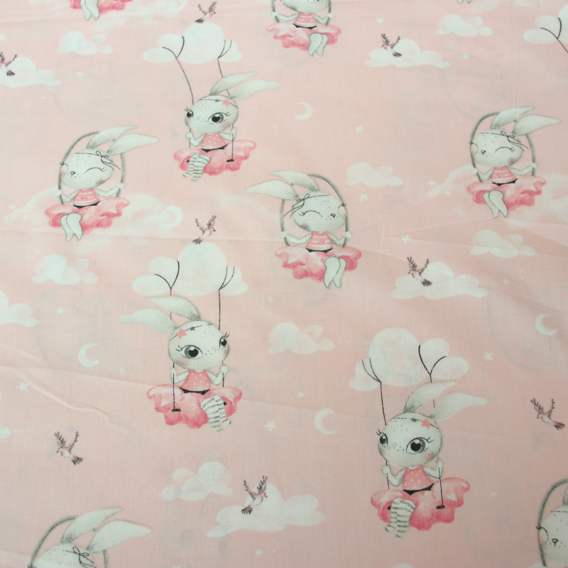 Pink Rabbit Printed 100% cotton fabrics for DIY Sewing textile tecido tissue patchwork bedding quilting