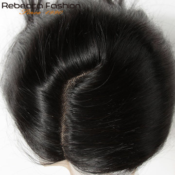 Rebecca Remy Hair 5*6 Lace Closure L Deep Part Lace Closure Peruvian Straight Human Hair Closure With Baby Hair 10-20 Inch