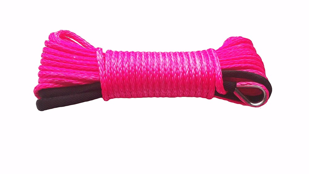 Pink 3/16"*50ft Synthetic Winch Rope Cable,ATV Winch Line 4500lbs,ATV Winch Cable,Off Road Rope