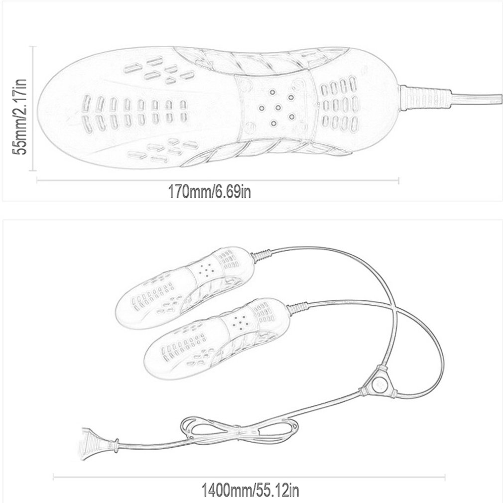 Race Car Shape Violet Light Shoe Dryer Foot Protector Boot Odor Deodorant Dehumidify Device Shoes Drier Heater